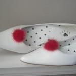 Genuine Mink Fur Ball Shoe ..