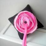 Black Dupioni Silk Ring Bea..