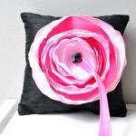 Black Dupioni Silk Ring Bea..