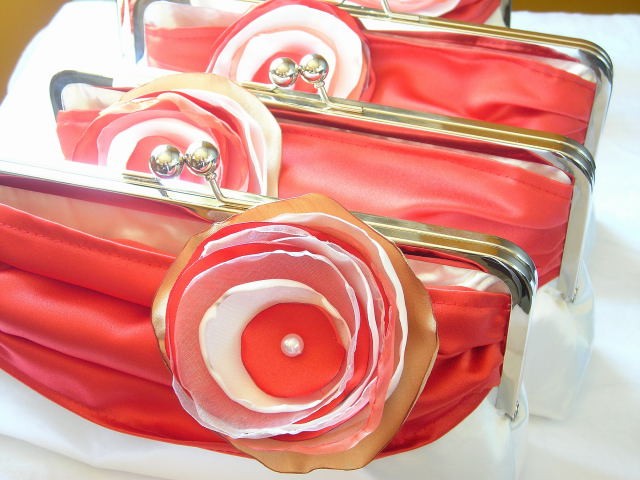 Modern Bride Bridal and Bridesmaids' Clutch in Satin Customized in your own Wedding Colors