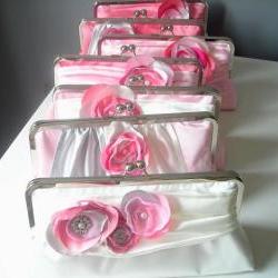Modern Bride Bridesmaids' Clutch in Satin Customized in your own Wedding Colors