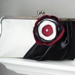 Modern Bride - Satin Bridal Clutch - Customized in your own Wedding Colors