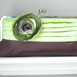 Modern Bride - Satin Bridal Clutch with Pleated Detail - Customized in your own Wedding Colors