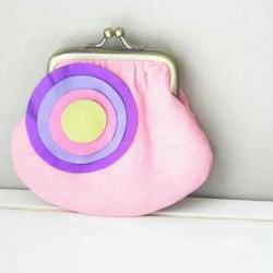Cute Suede Leather Coin Purse in Light Pink