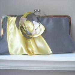 Modern Bride Bridal and Bridesmaids' Clutch in Satin Made to Order and Customizable in your own Wedding Colors