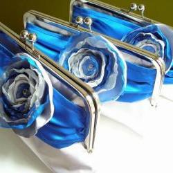 Modern Bride Bridal and Bridesmaids' Clutch in Satin Customized in your own Wedding Colors