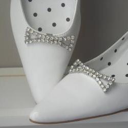 Vintage Rhinestone Shoe Clips in lovely bow shape