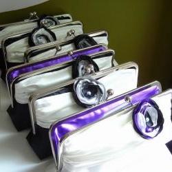 Modern Bride Bridal and Bridesmaids' Clutch in Satin Customized in your own Wedding Colors